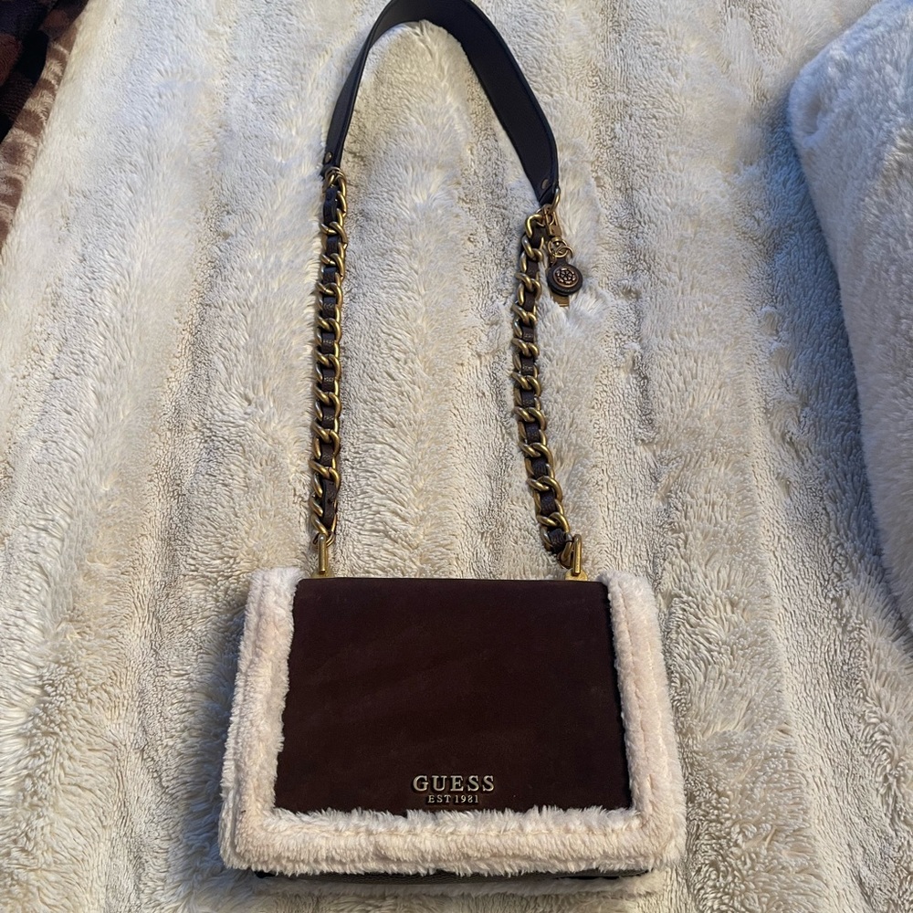 Guess shearling crossbody bag